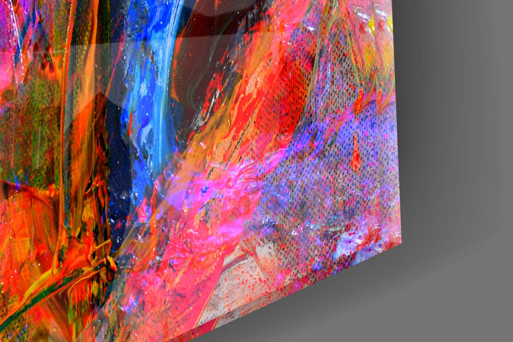 Color Explosion artwork anchoring a wall with bold expressive palette