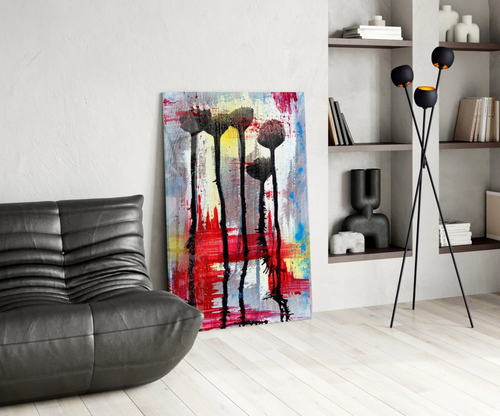 Flower Silhouettes panel adding editorial mood to a hallway