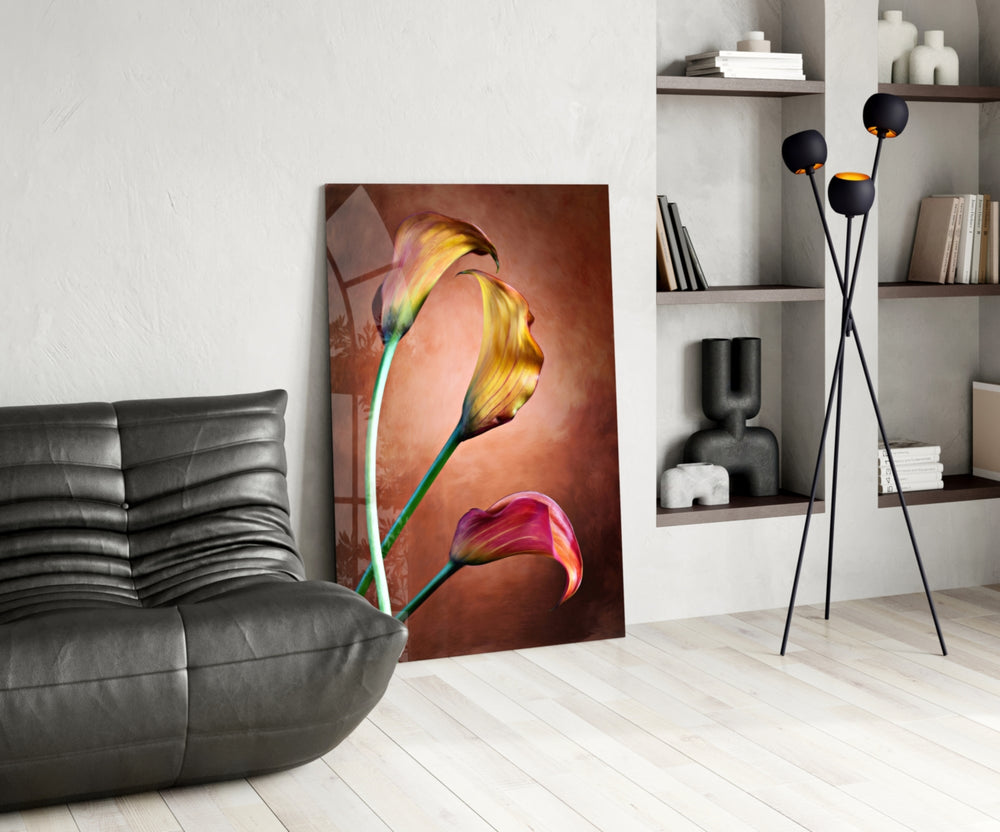 Tulips panel adding serene mood to a bedroom