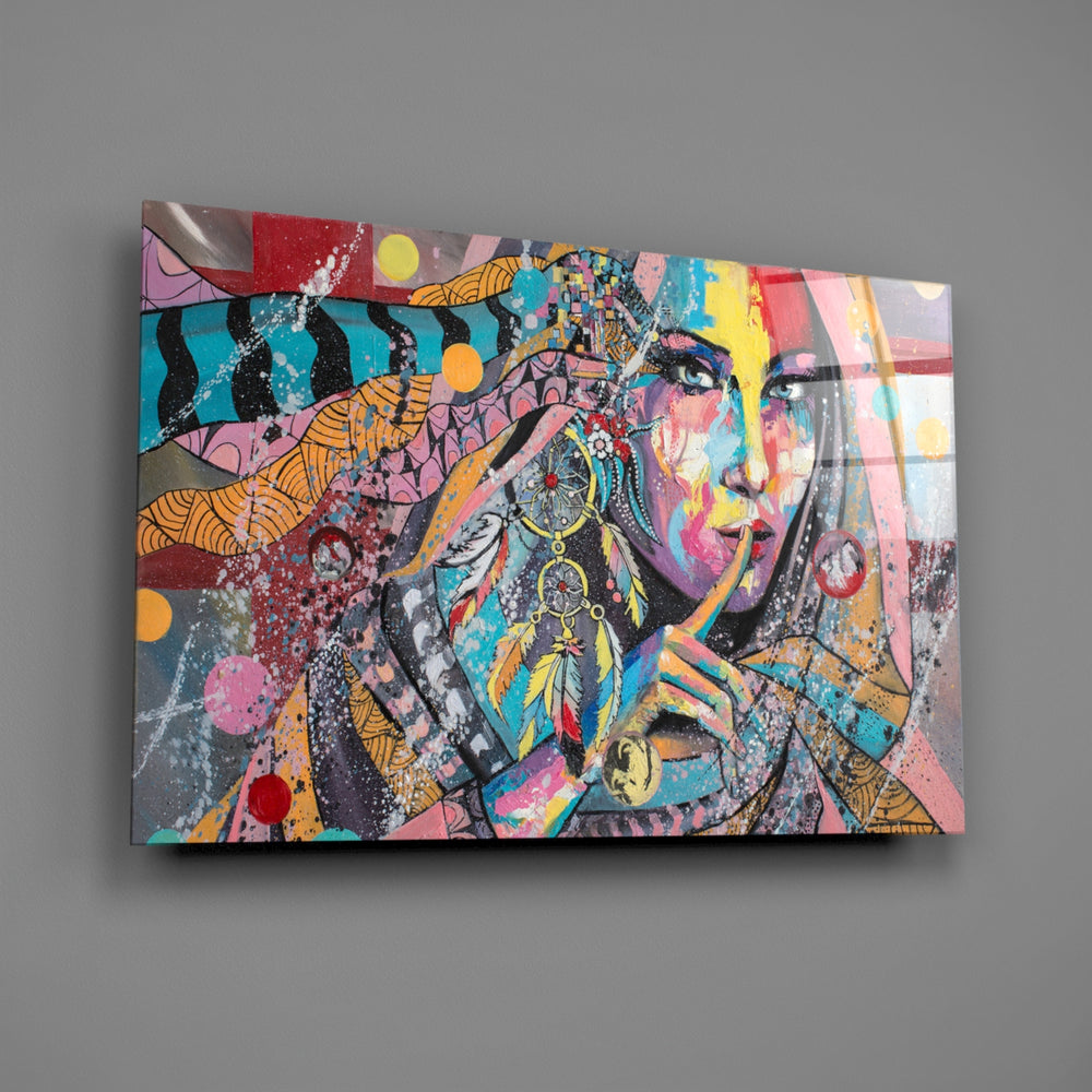 Graffiti-shh panel bringing street-art edge to a contemporary living space