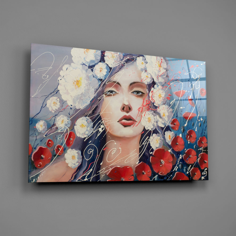 Poppy-portrait panel bringing romantic drama to a contemporary living space