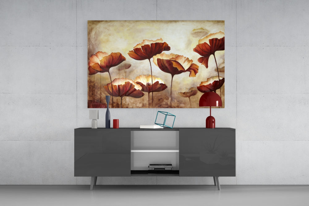 Poppy panel catching soft light to reveal its dimensional grain