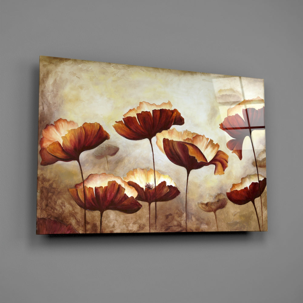 Crimson-poppy panel bringing classic warmth to a contemporary living space