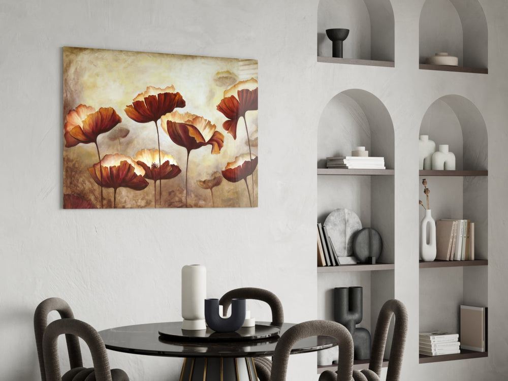 Poppy panel adding bookish charm to a study