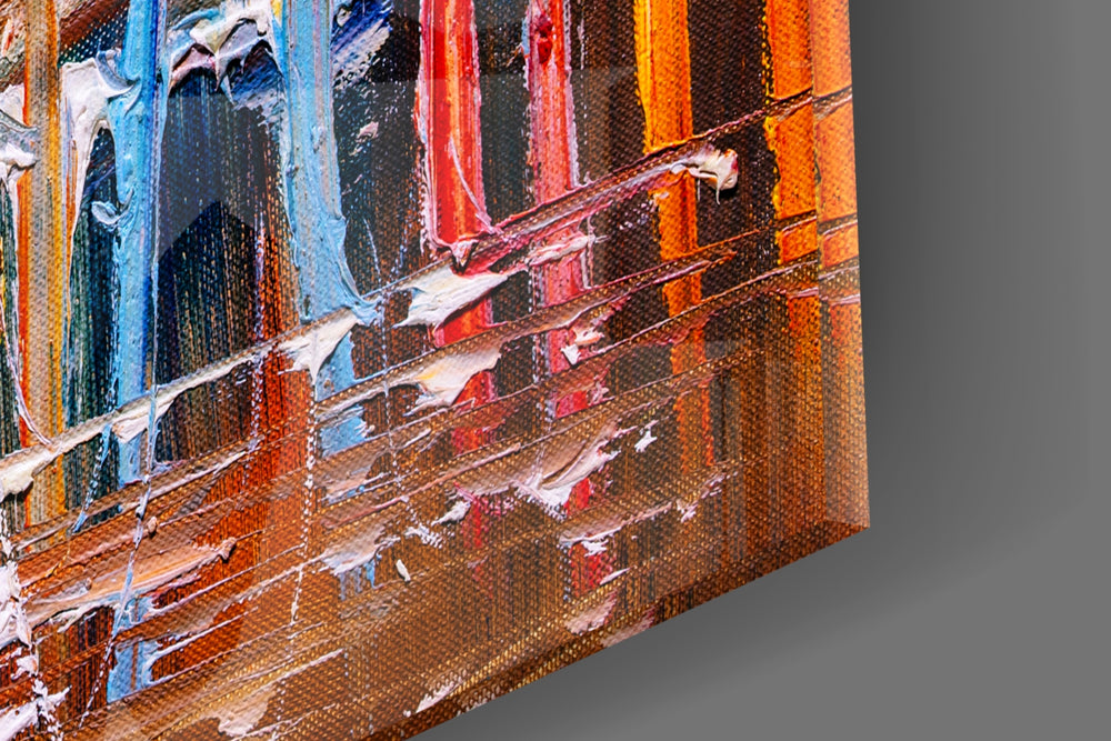 Illustration Ships artwork anchoring a wall with warm coastal palette