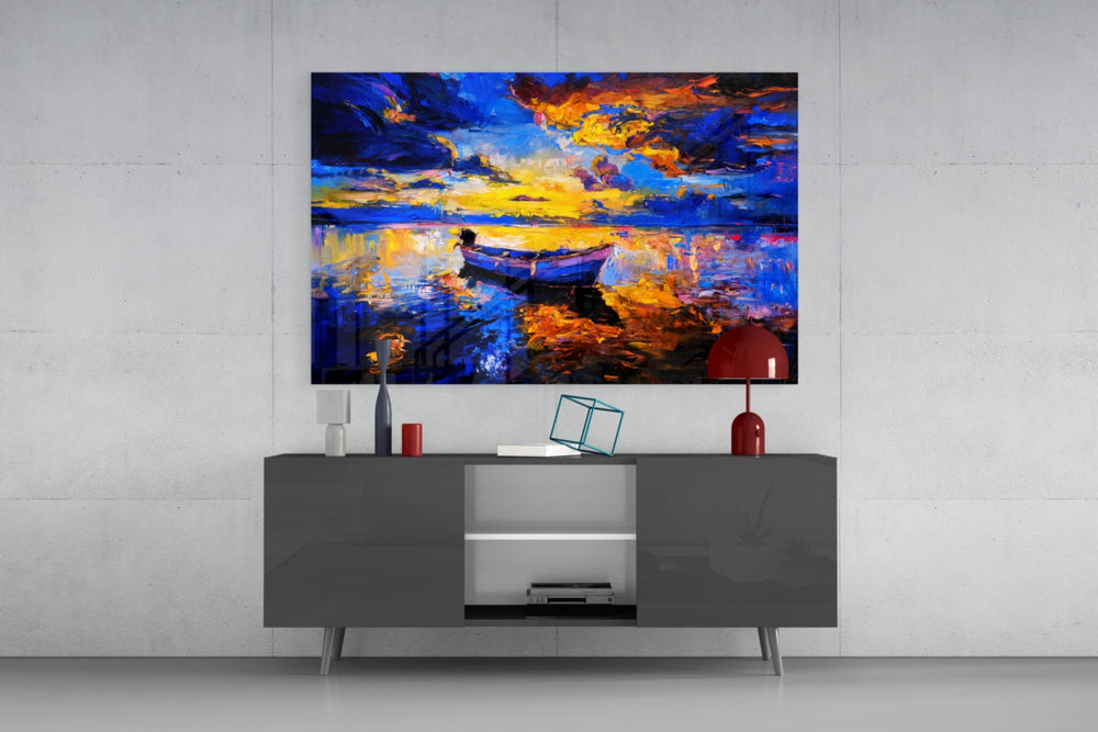 Dark Blue Sunset panel catching low light to reveal its kinetic motion