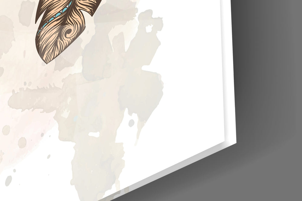 Dreamcatcher artwork anchoring a wall with soft boho palette