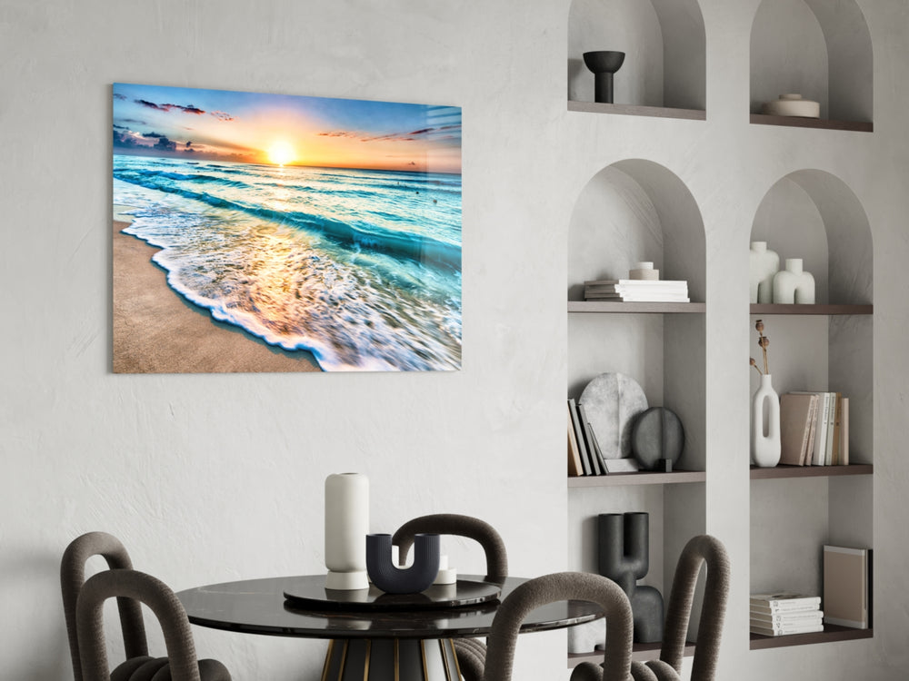 Sunset panel adding serene mood to a bedroom