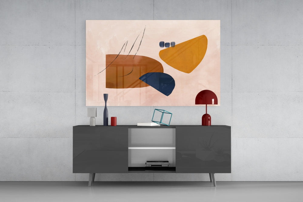 Abstract Brown panel catching gallery light to reveal its bold contour