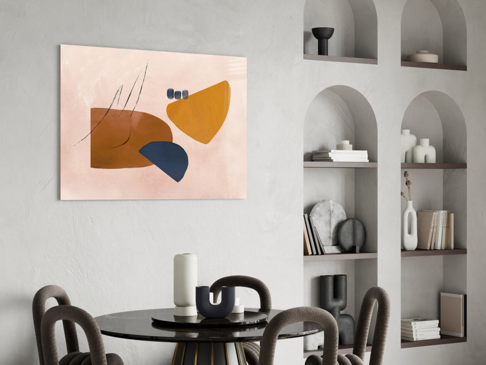 Abstract Brown panel adding calm pulse to a hallway