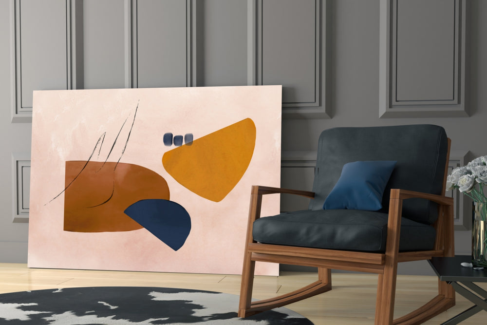 Abstract Brown glass print enhancing a foyer with statement focal point