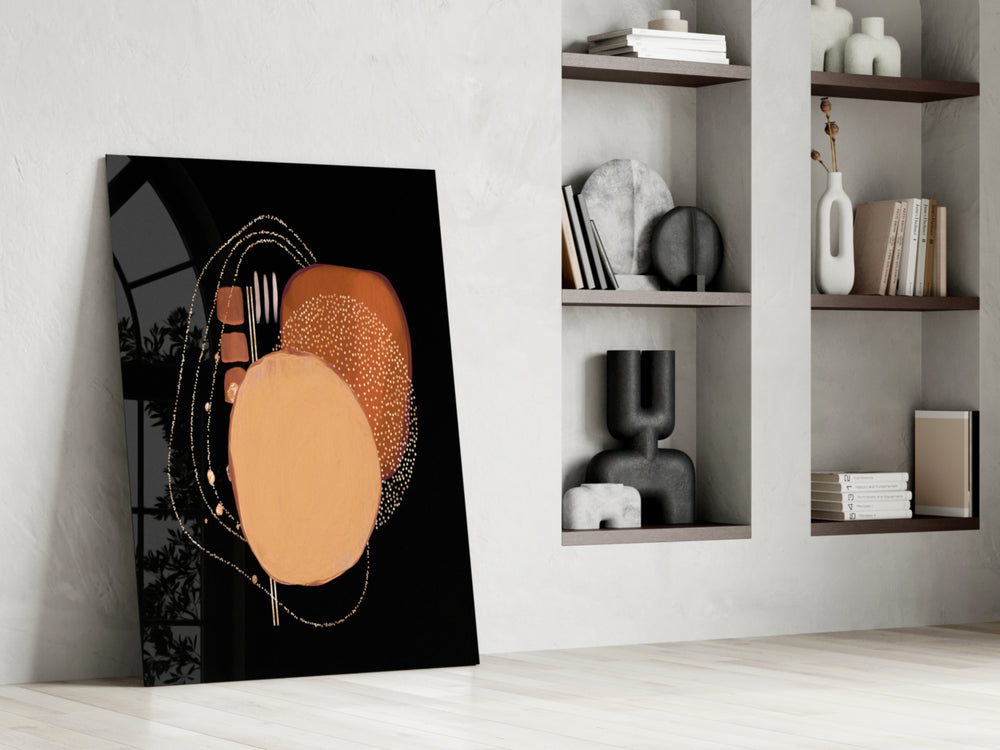 Abstract Black glass print enhancing a hallway with calm pulse
