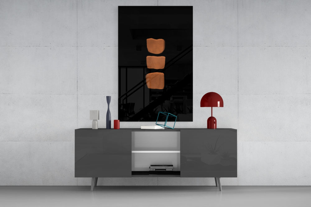 Abstract Column panel catching gallery light to reveal its tactile edge