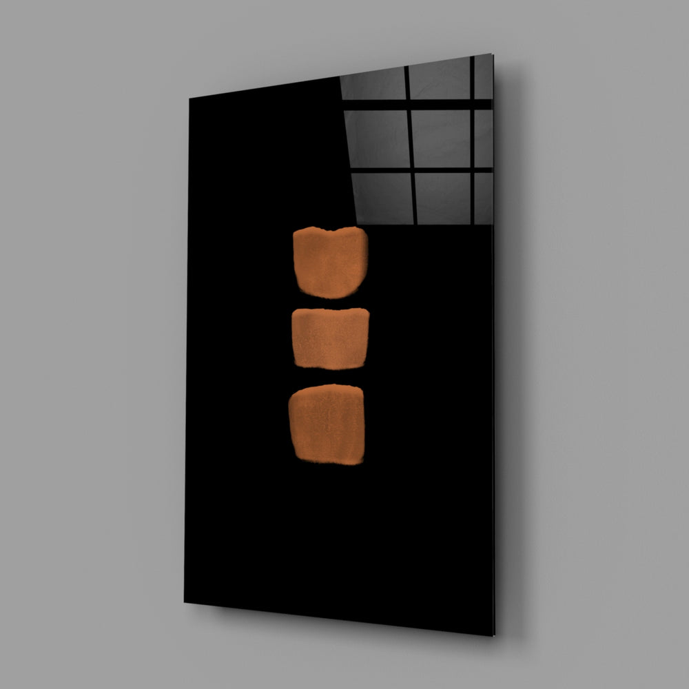 Terracotta-stack panel bringing color-field drama to a contemporary living space