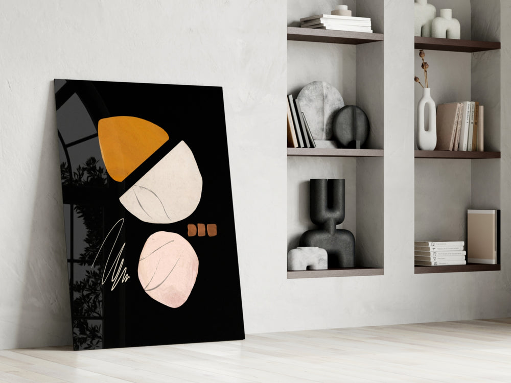 Abstract Acorn glass print enhancing a foyer with statement focal point