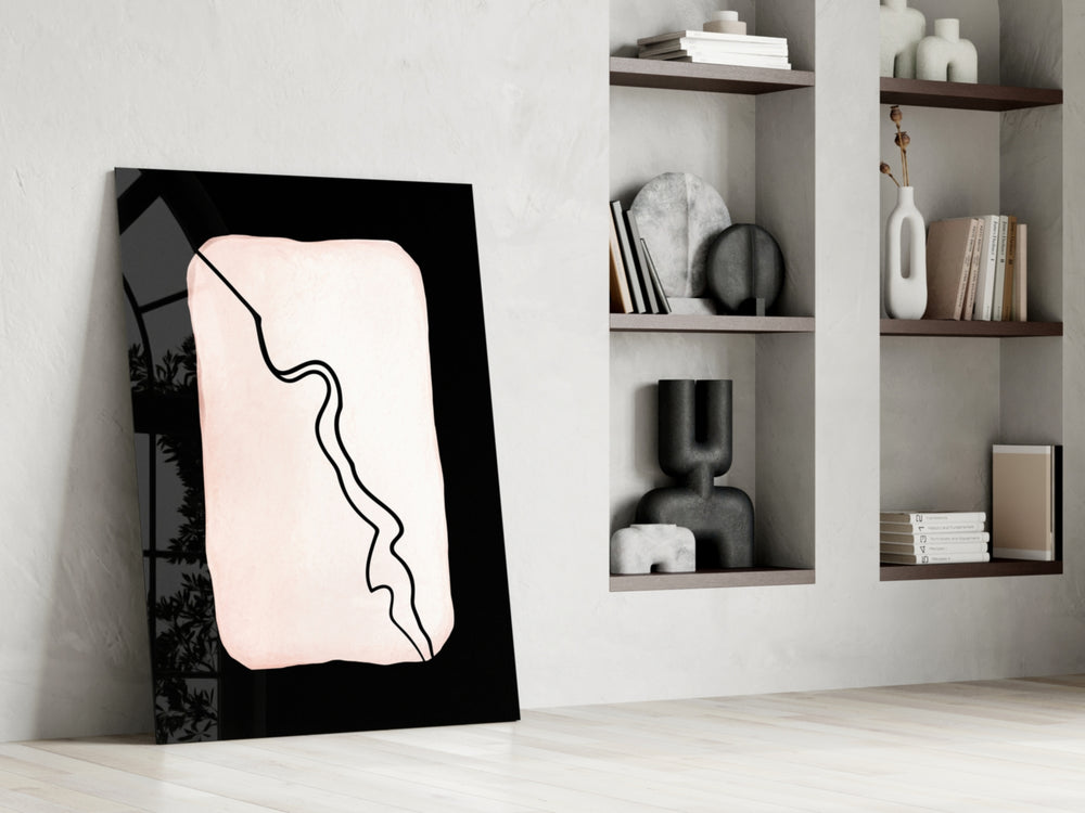 Abstract Distinction glass print enhancing a hallway with minimalist drama