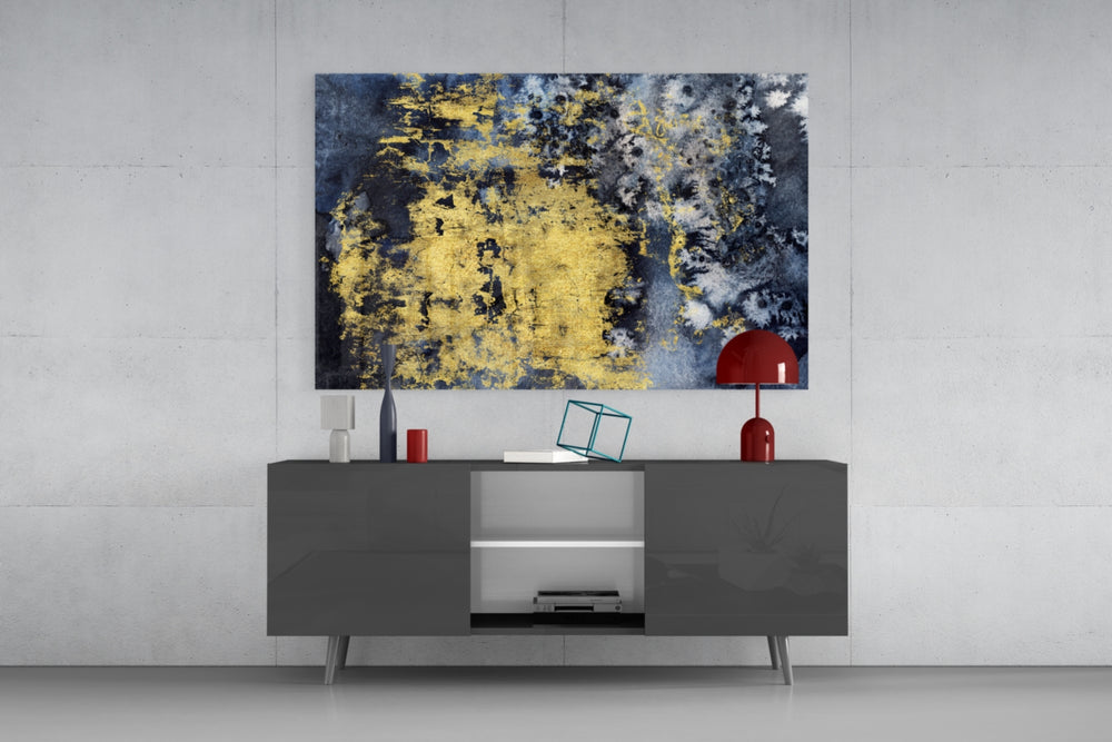 Gold Dust panel catching gallery light to reveal its tactile shimmer