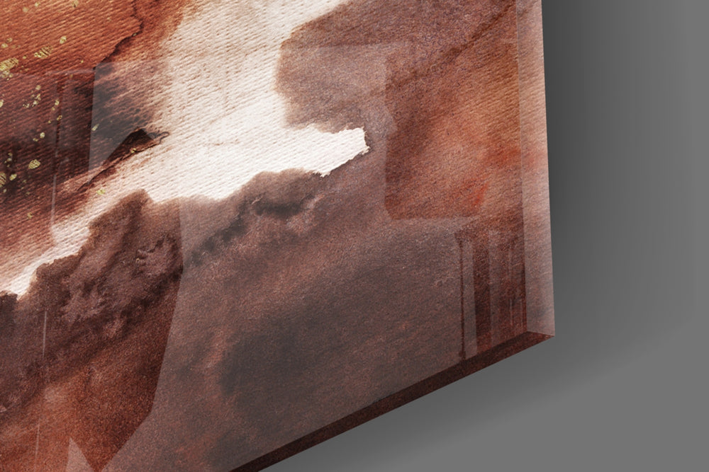 Abstract Earth artwork anchoring a wall with luxe warm palette