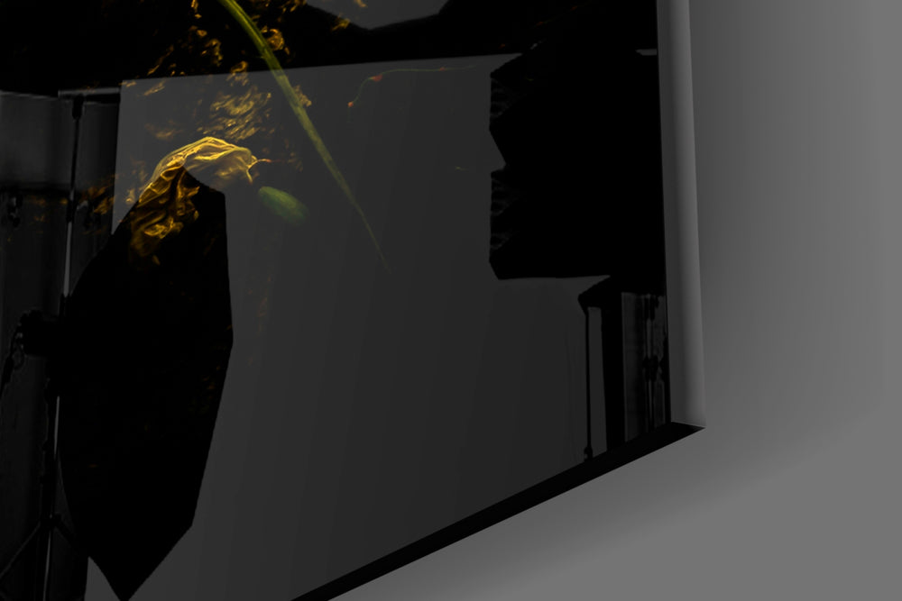 Flower and Skull artwork anchoring a wall with moody gothic palette
