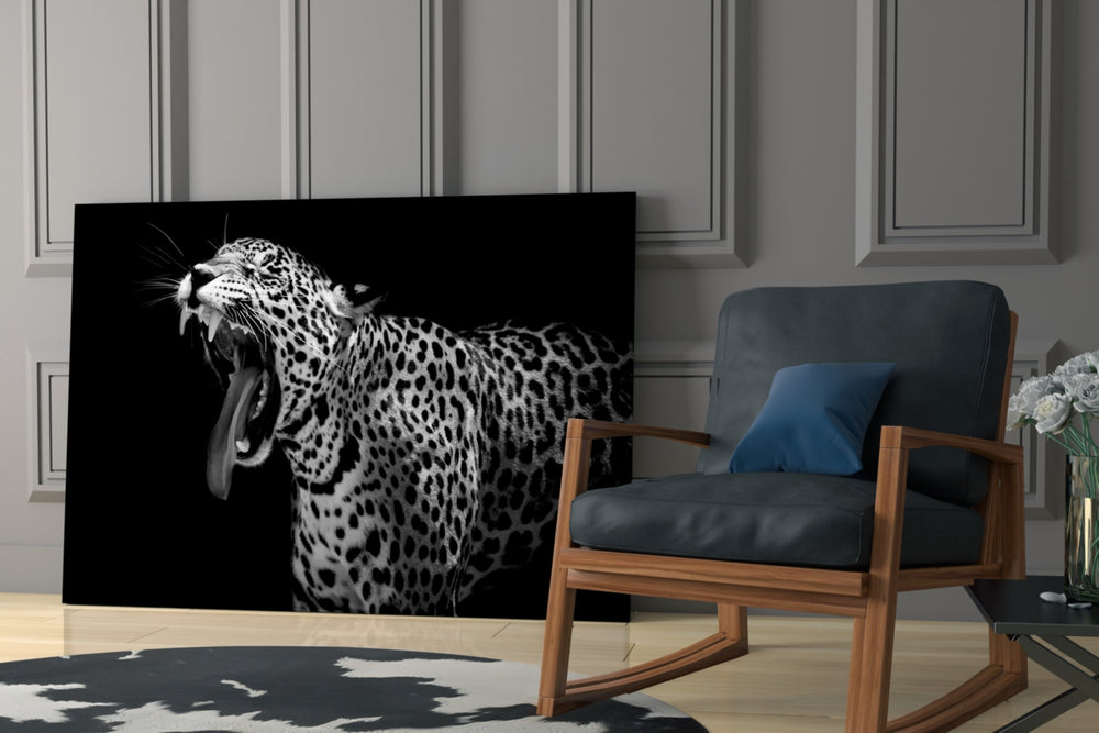 Leopard glass print enhancing a hallway with wild drama