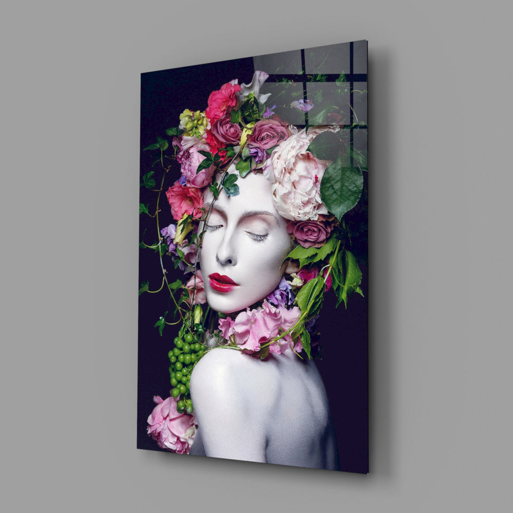 Floral-crown panel bringing romantic drama to a contemporary living space