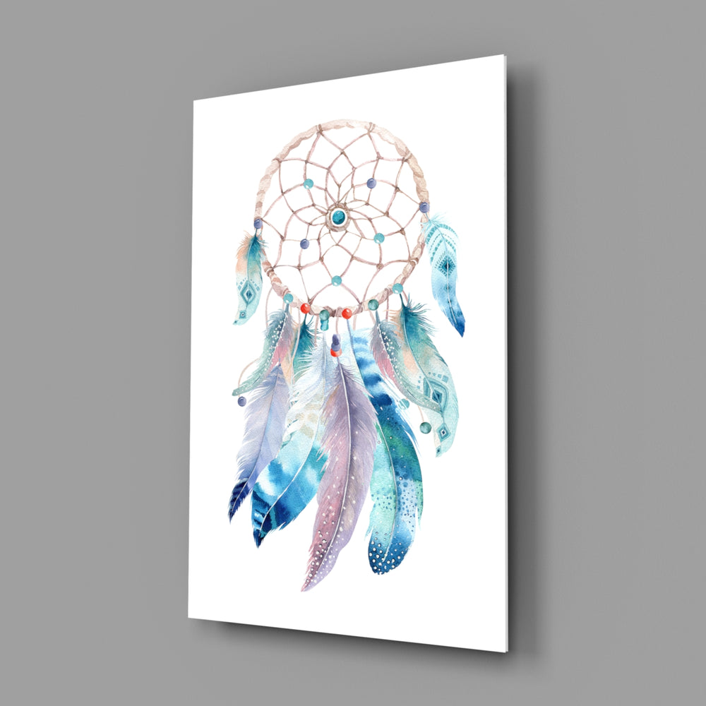 Boho-dreamcatcher panel bringing pastel romance to a contemporary living space