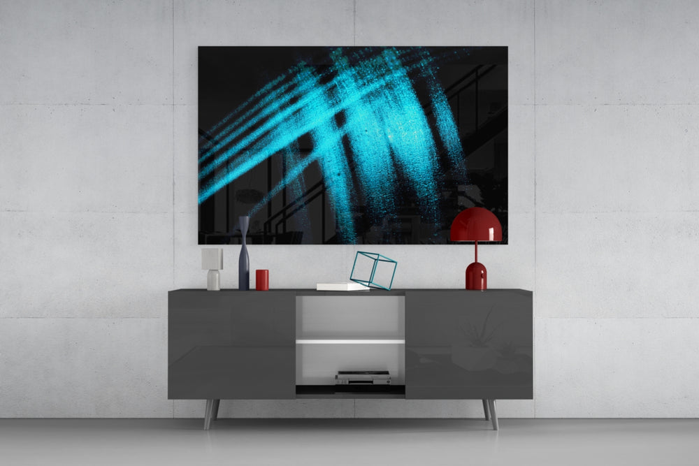 Blue Lights panel catching low light to reveal its tactile shimmer