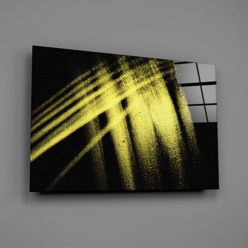 Gold-streak panel bringing luxe sparkle to a contemporary living space