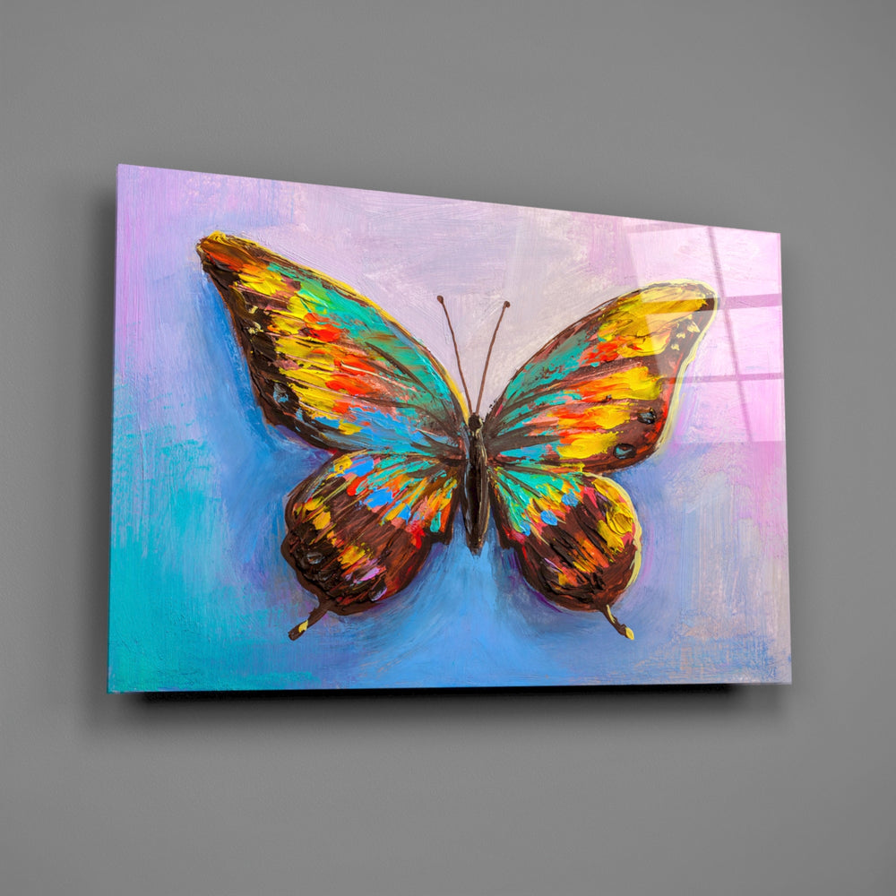 Rainbow-butterfly panel bringing joyful spark to a contemporary living space