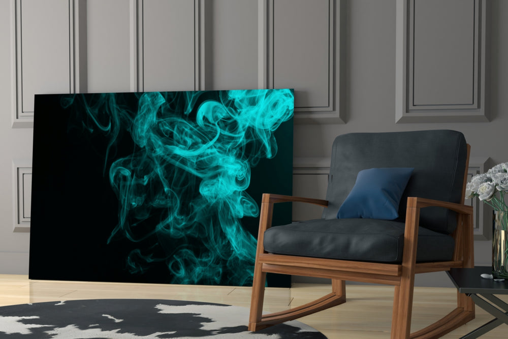 Green Smoke glass print enhancing a lounge with after-hours drama