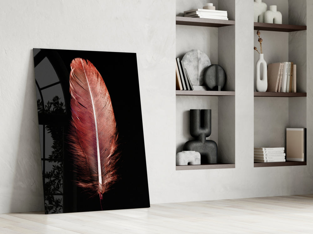 Tile Feather glass print enhancing a nursery with delicate spirit