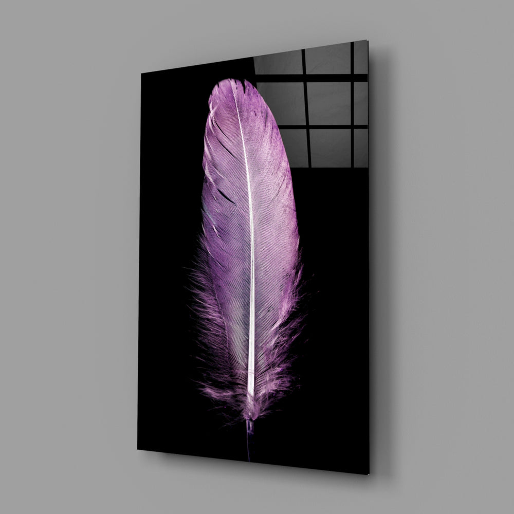 Violet-feather panel bringing jewel-tone softness to a contemporary living space