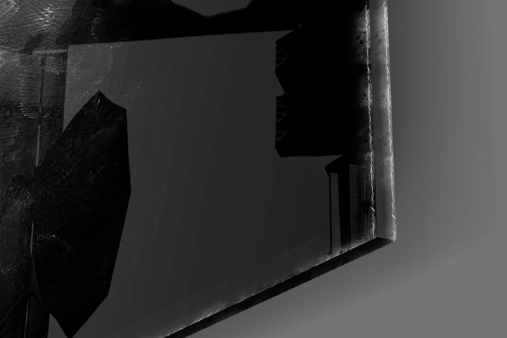 Woman and Red artwork anchoring a wall with moody soulful palette