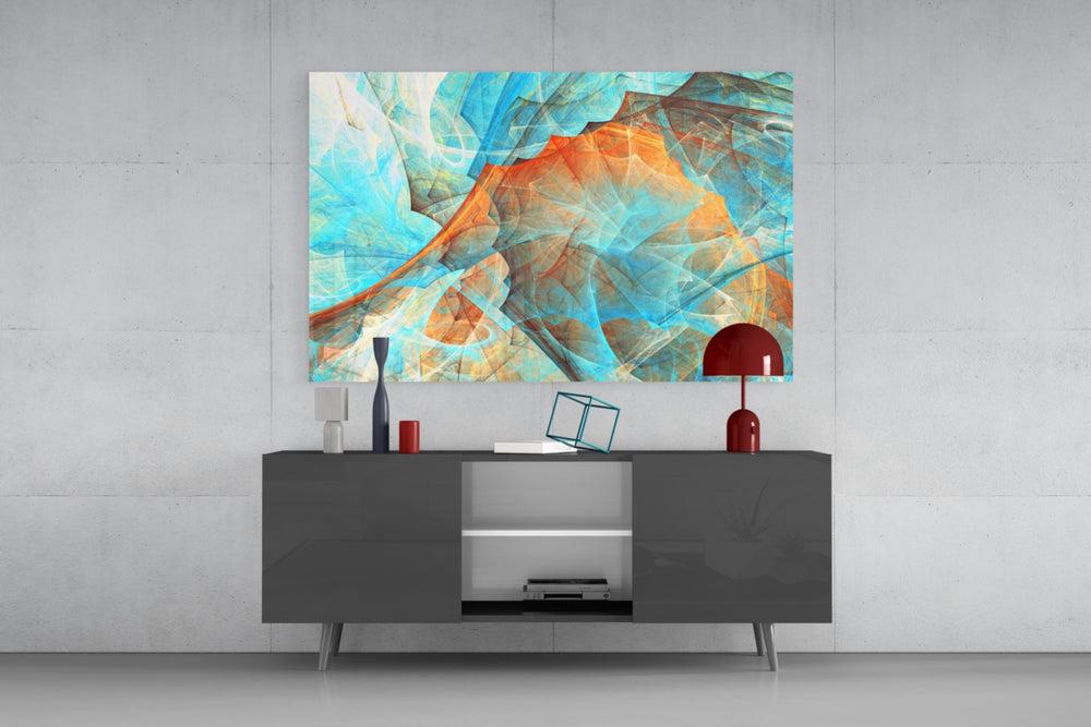 Colored Nets panel catching gallery light to reveal its luminous filigree
