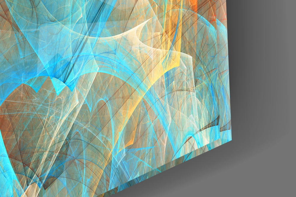 Colored Nets artwork anchoring a wall with bright contemporary palette