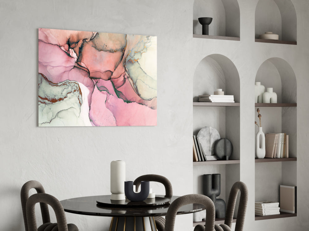 Pink Marble Pattern panel adding floral mood to a girl's room