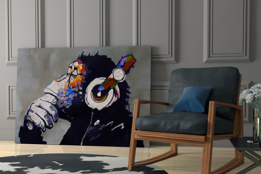 Thinking Monkey glass print enhancing a child's room with imagination spirit