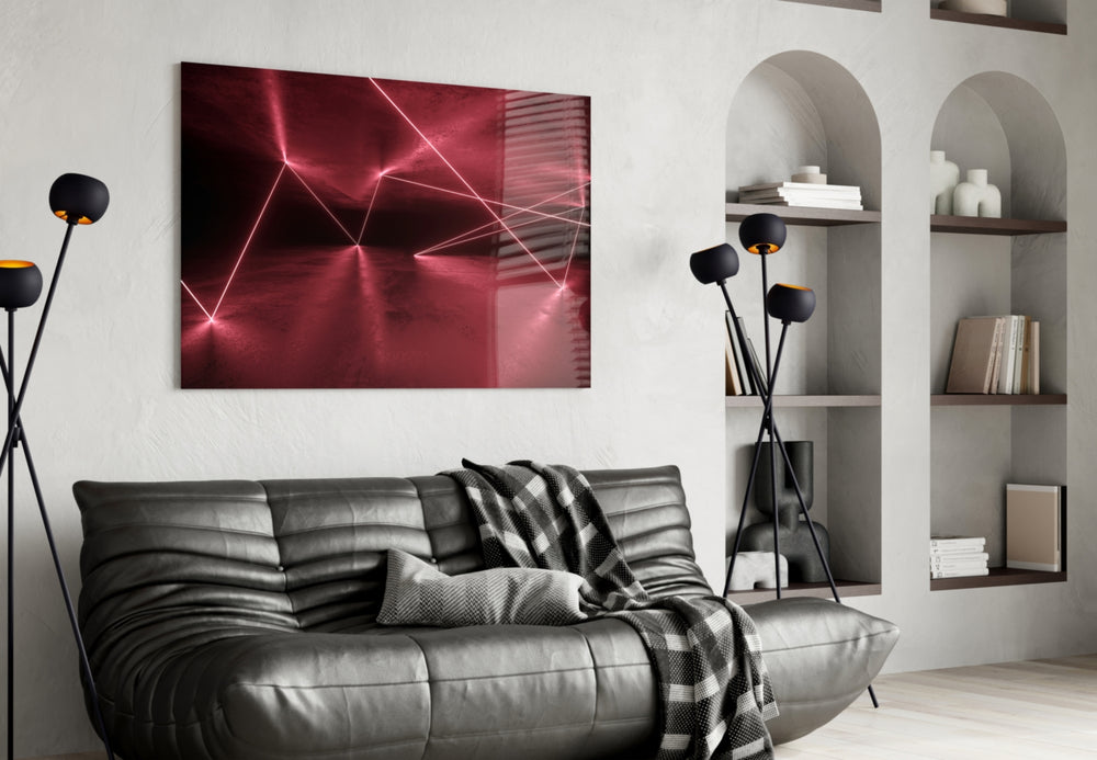 Forbidden Zone glass wall art styled above a desk in a gaming room