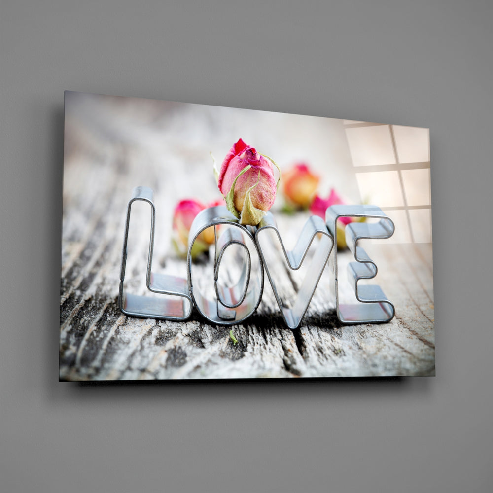 Silver-letter panel bringing romantic warmth to a contemporary living space