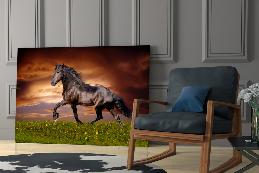 Nobility of Horse glass print enhancing a child's room with adventurous spirit