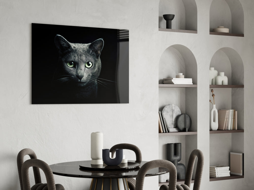 Cat panel adding companion mood to a reading nook