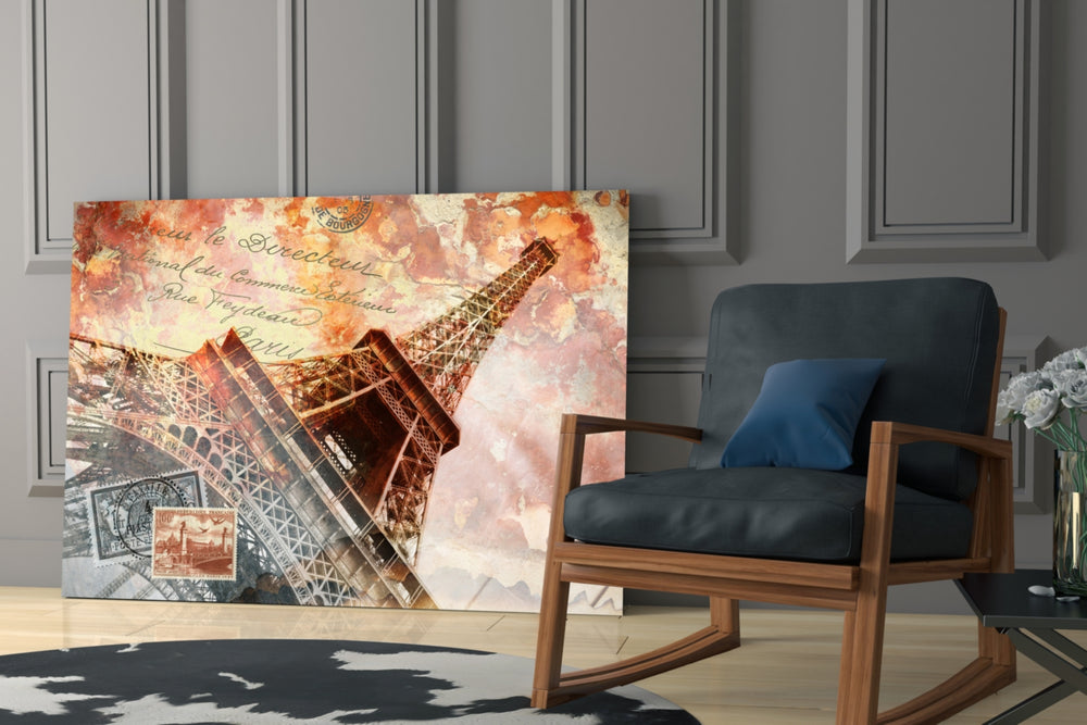 Eiffel glass print enhancing a foyer with Parisian spirit