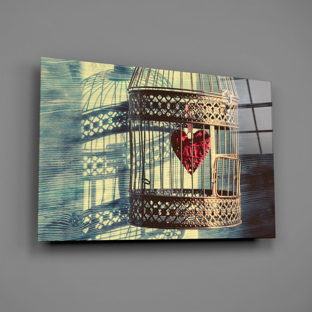 Birdcage-heart panel bringing vintage romance to a contemporary living space