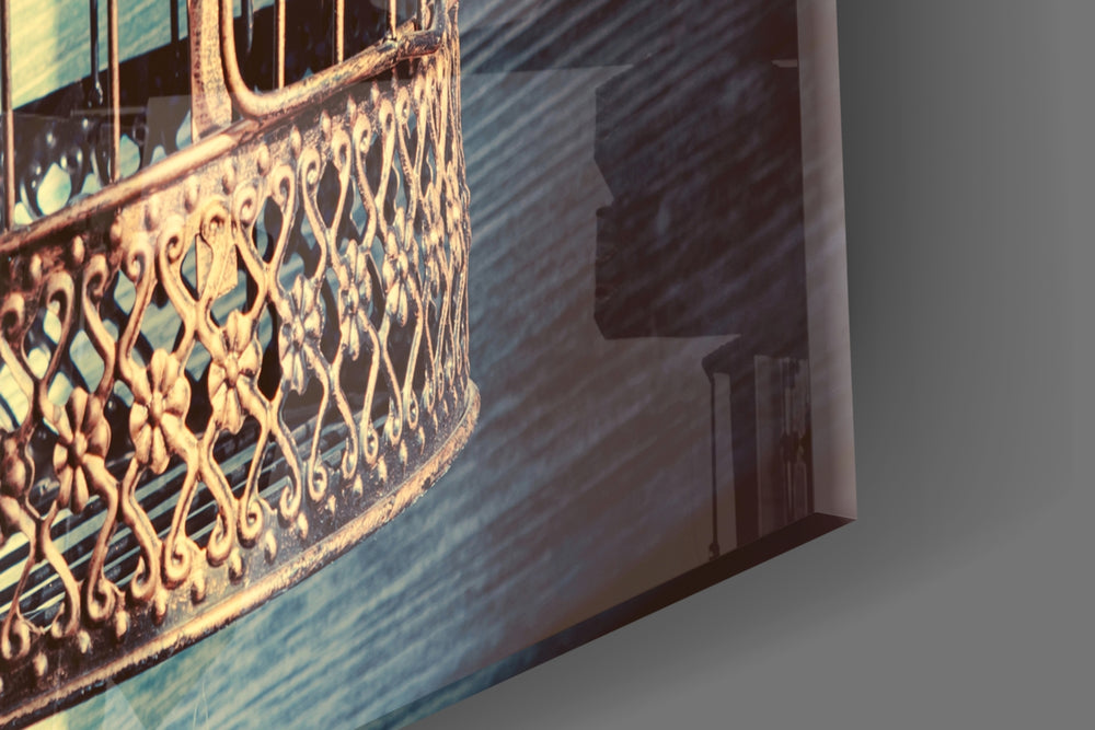 Caged Heart artwork anchoring a wall with soft romantic palette