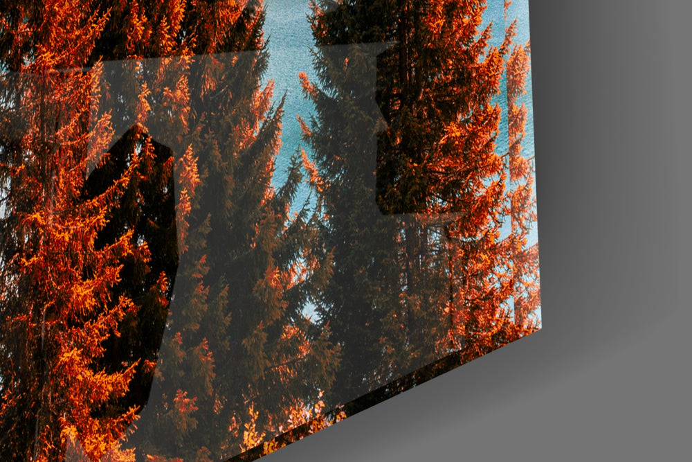 Lake View artwork anchoring a wall with calm panoramic palette