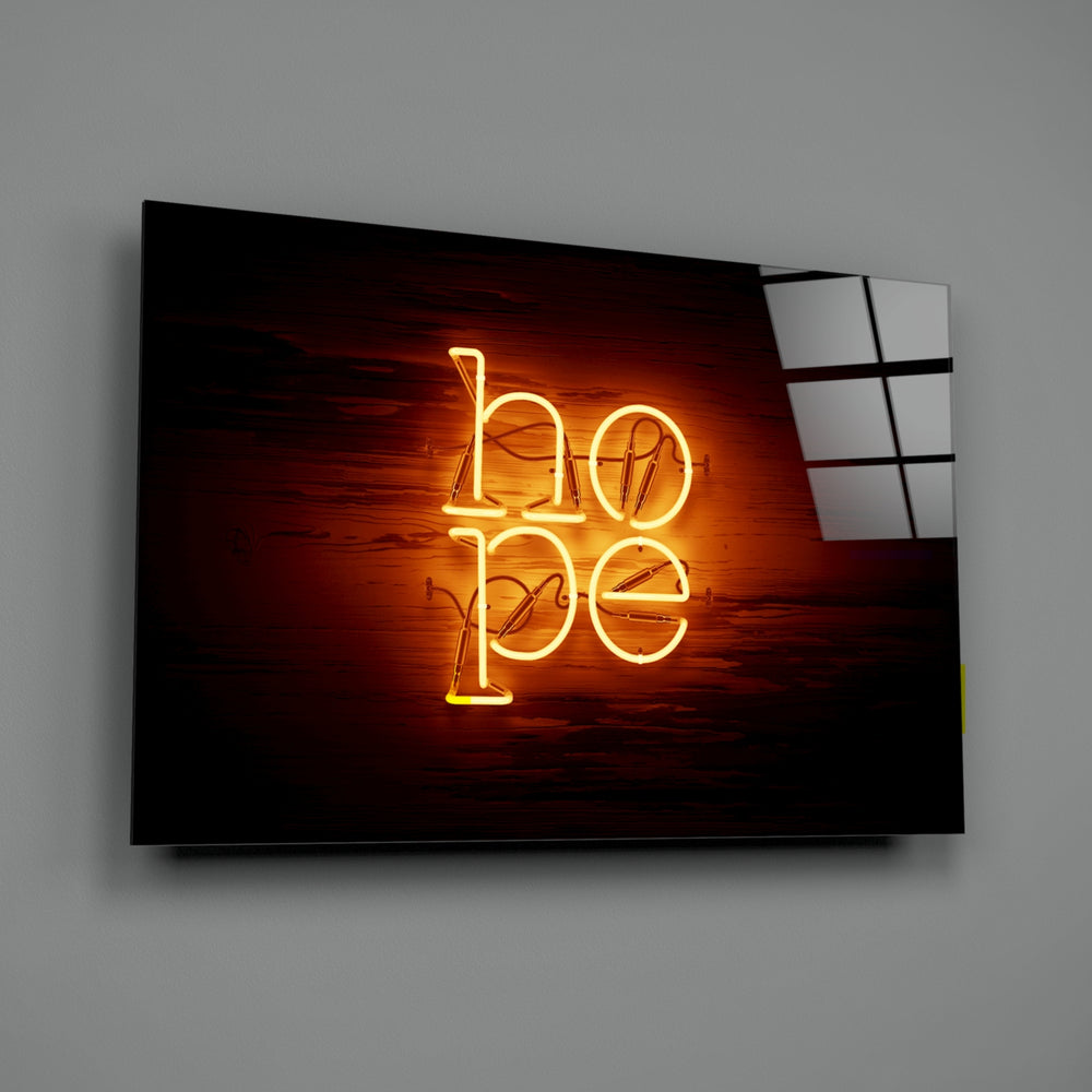 Amber-neon panel bringing motivational warmth to a contemporary living space