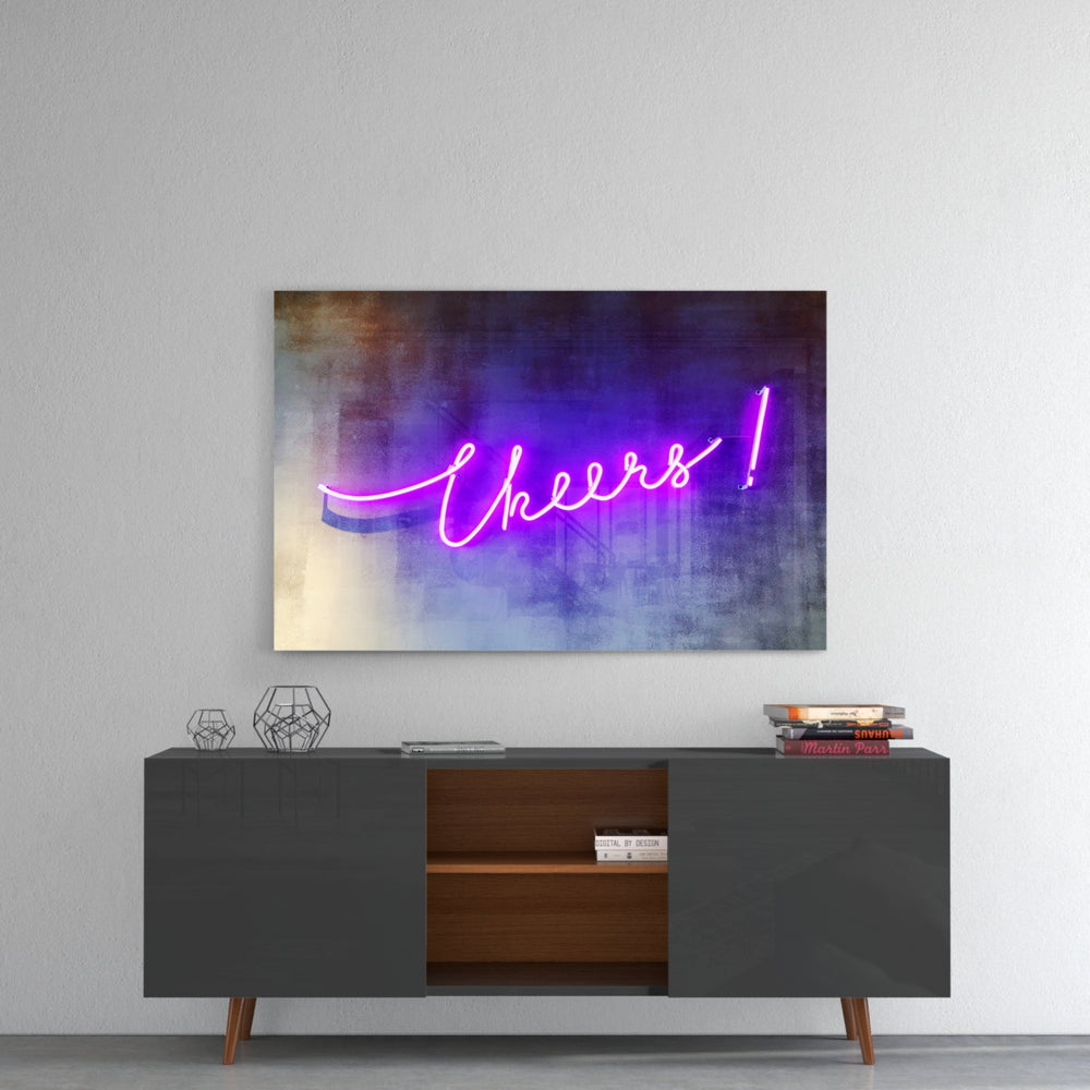 Cheers panel catching low light to reveal its electric saturation