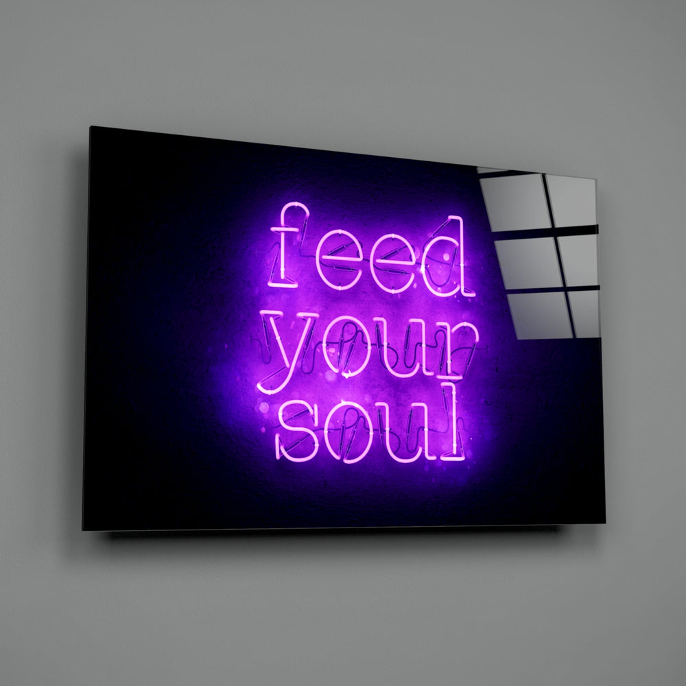 Magenta-neon panel bringing mindful glow to a contemporary living space