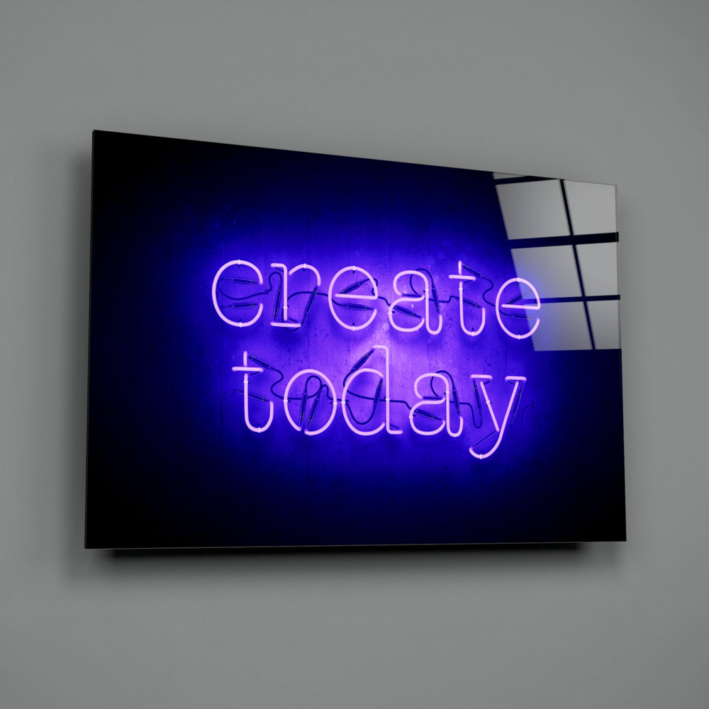 Indigo-neon panel bringing creative drive to a contemporary living space