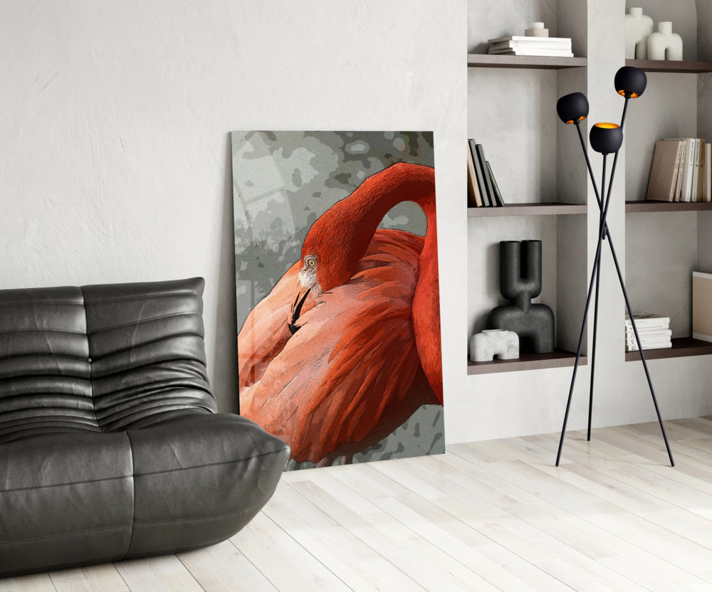 Flamingo panel adding whimsy mood to a girl's room